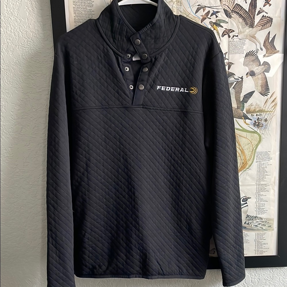 Sonoma Black Quilted V-Neck Sweater